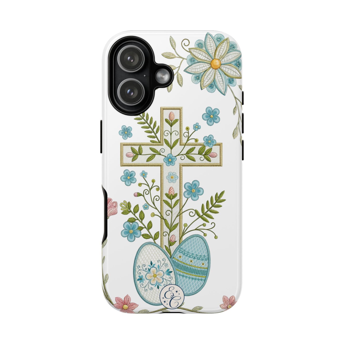 Vintage Easter Floral Cross Tough Phone Case