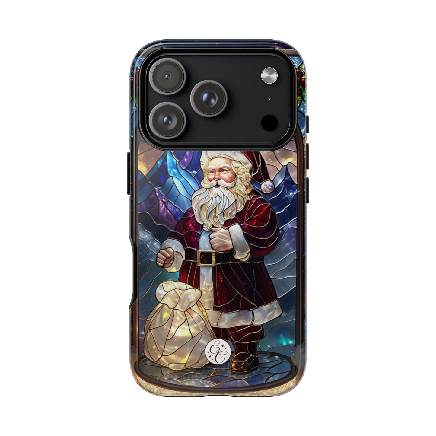 Santa Claus Stained Glass Tough Phone Case