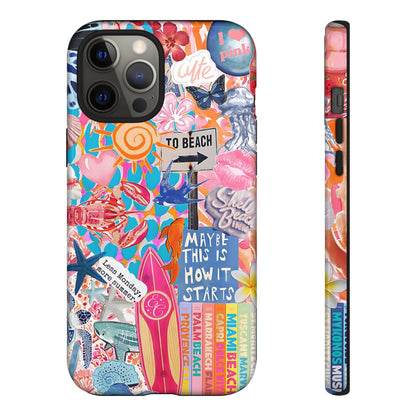 Colorful Beach Collage Tough Phone Case