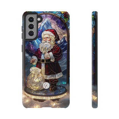 Santa Claus Stained Glass Tough Phone Case