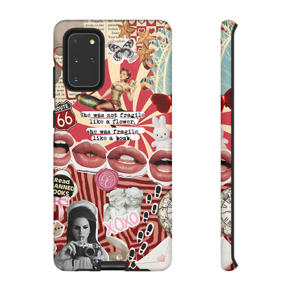 Feminine Aesthetic Retro Collage Tough Phone Case