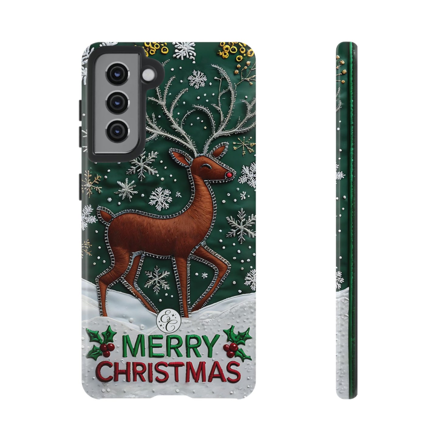 Merry Christmas Reindeer Tough Phone Case