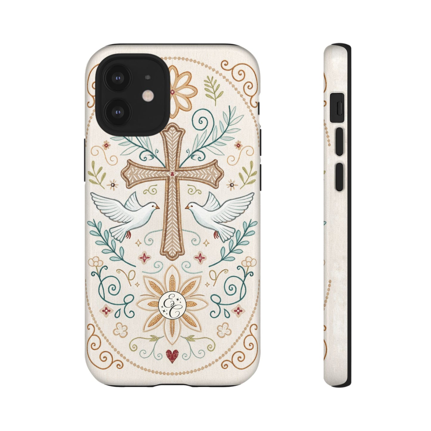 Christian Cross and Doves Tough Phone Case