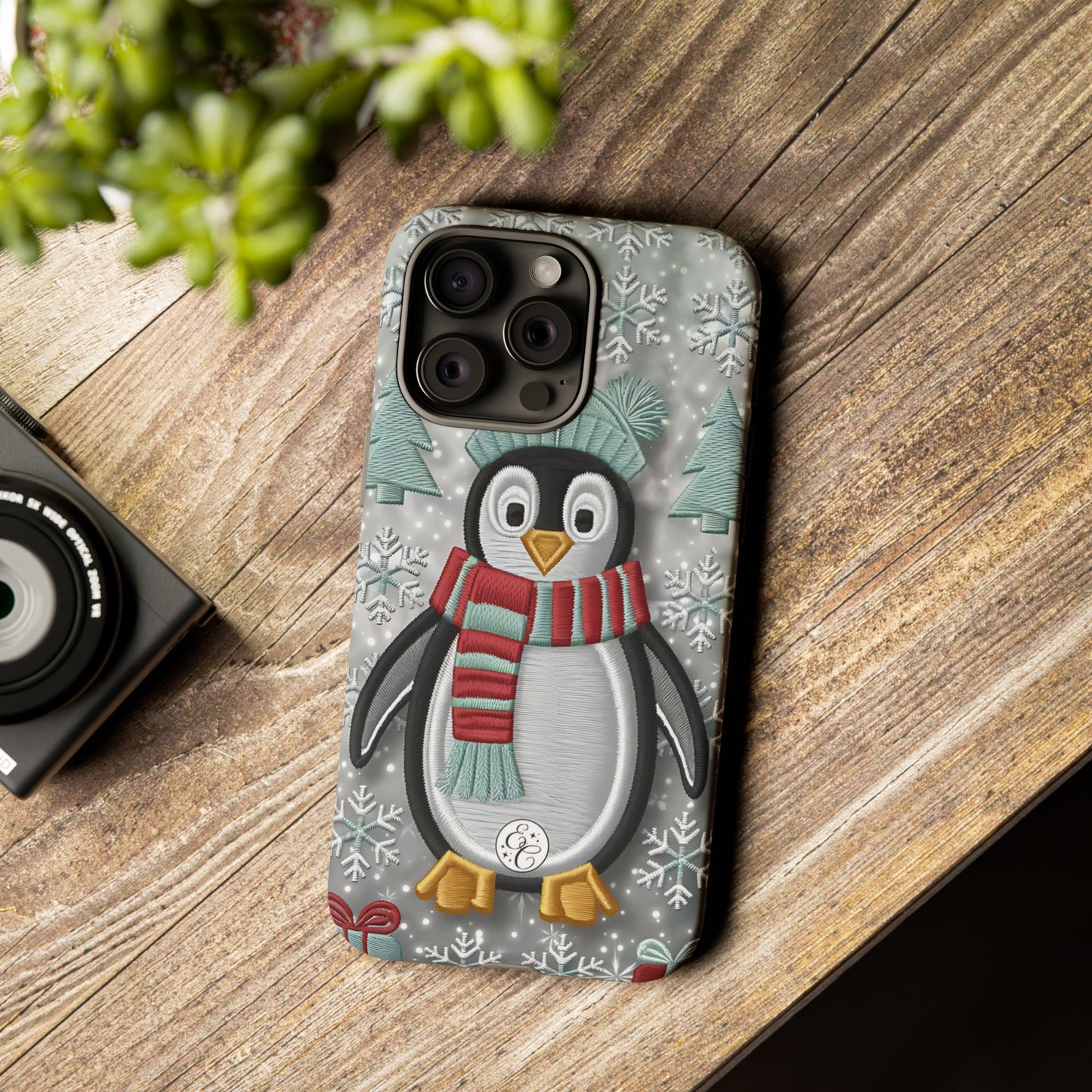 Cute Christmas Penguin Tough Phone Case