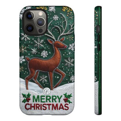 Merry Christmas Reindeer Tough Phone Case