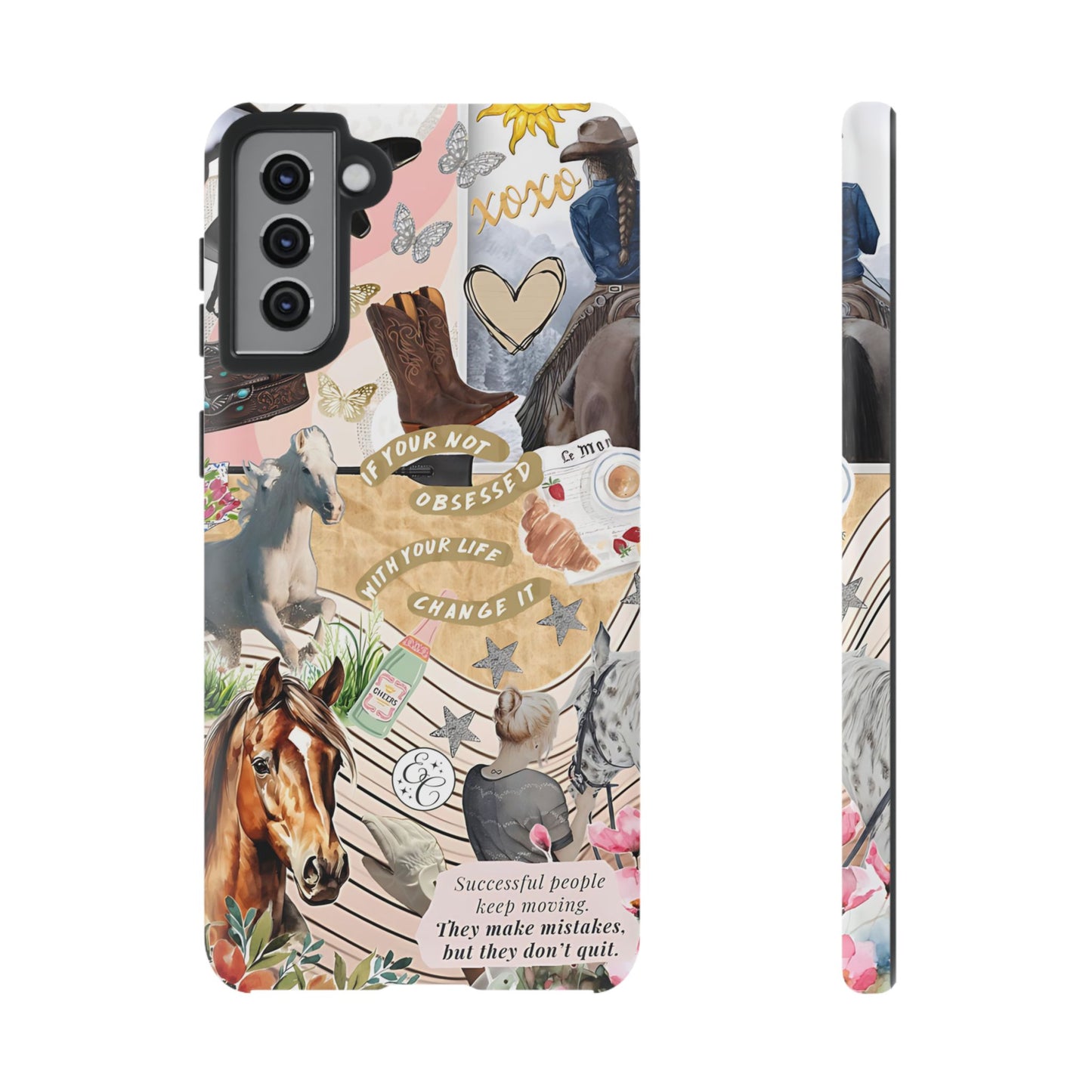 Equestrian Cowgirl Collage Tough Phone Case