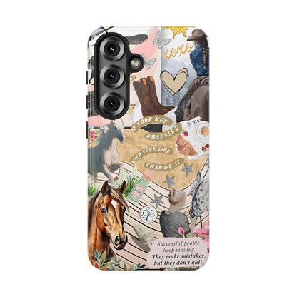 Equestrian Cowgirl Collage Tough Phone Case