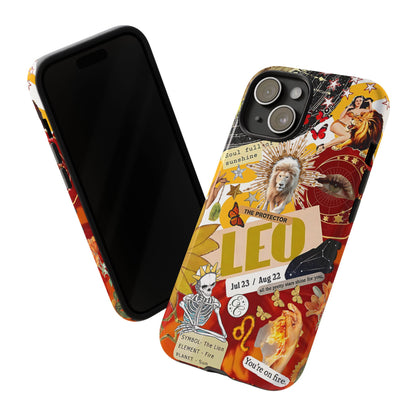 Leo Vintage Zodiac Collage Tough Phone Case