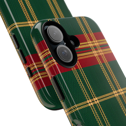 Green Red & Gold Plaid Tough Phone Case