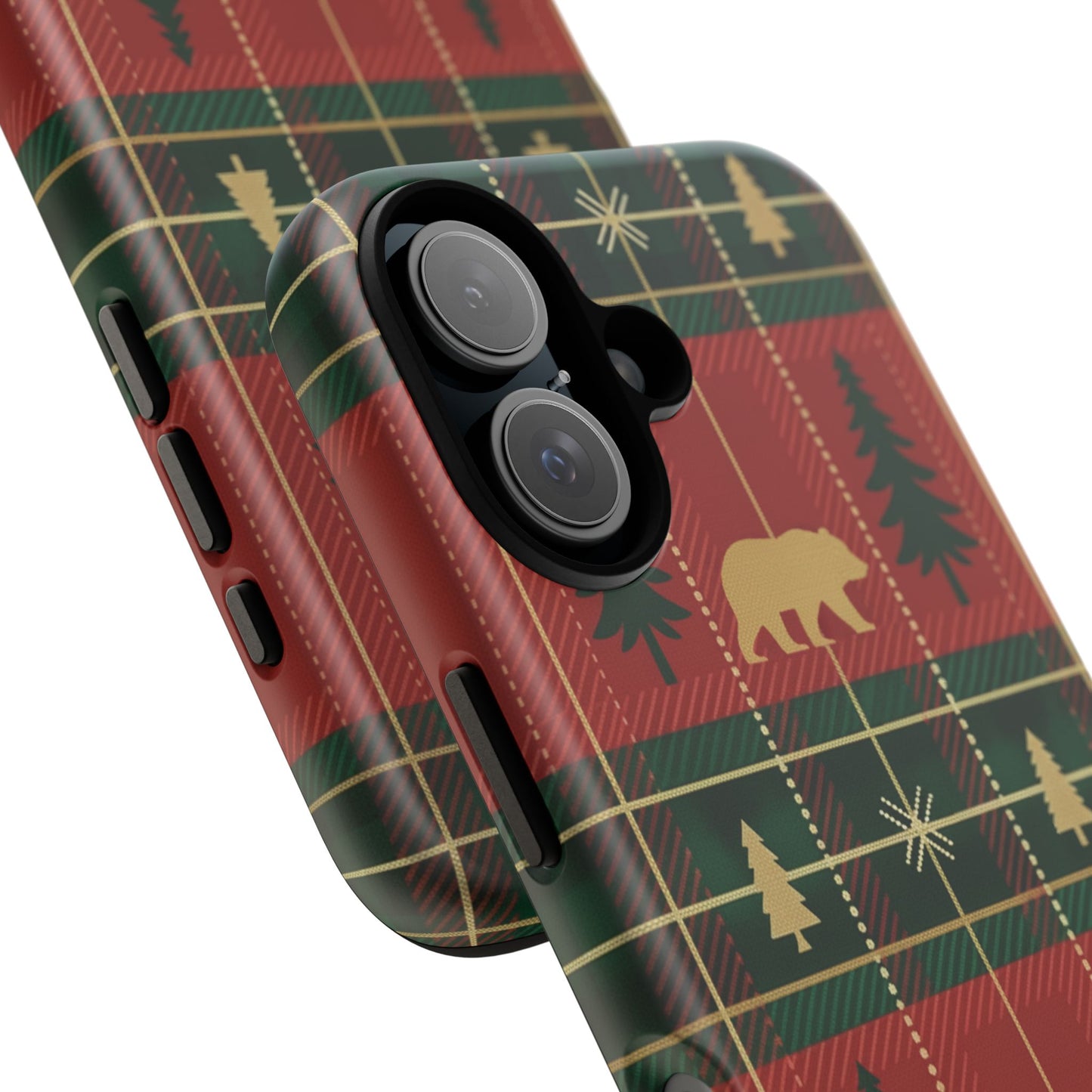 Christmas Bear Plaid Tough Phone Case