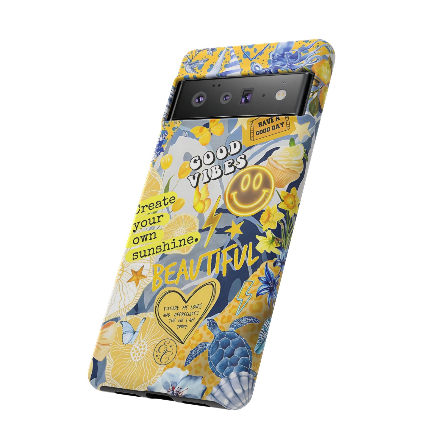 Yellow and Blue Collage Tough Phone Case