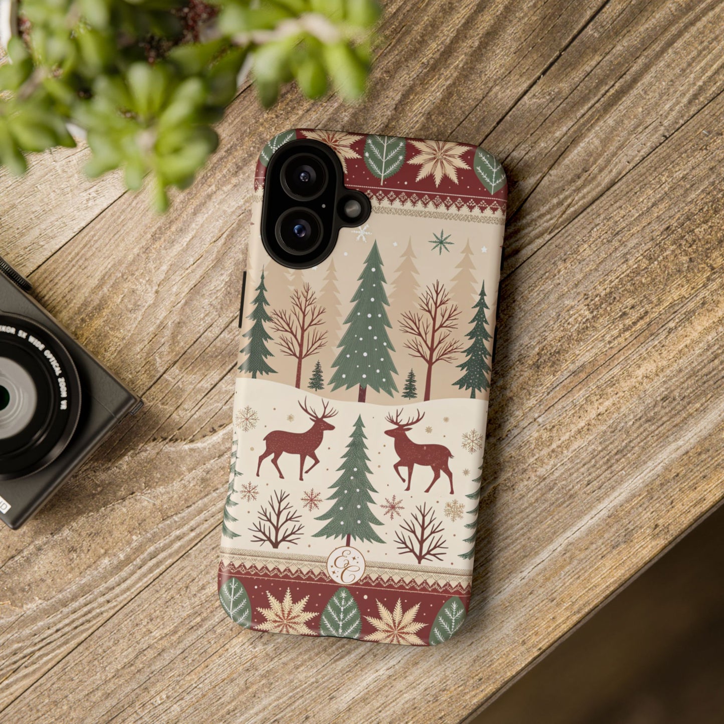 Vintage Christmas Reindeer Tough Phone Case