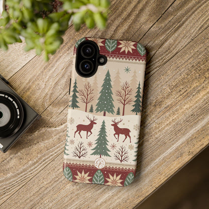 Vintage Christmas Reindeer Tough Phone Case