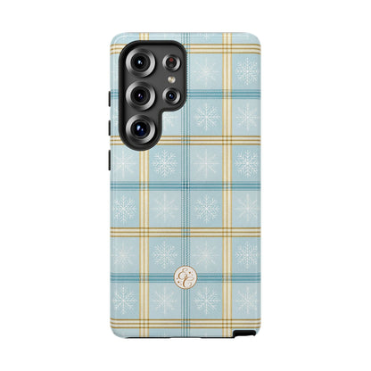 Blue Winter Plaid Tough Phone Case