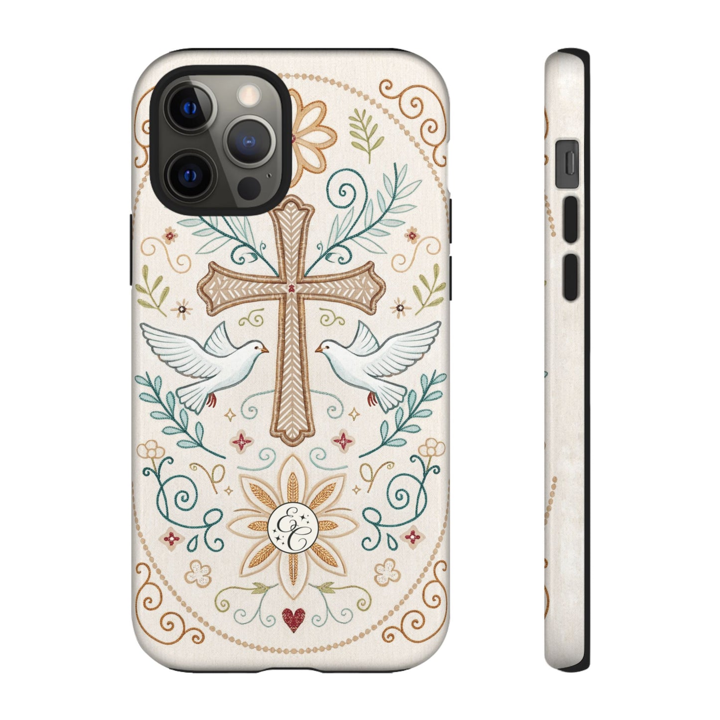 Christian Cross and Doves Tough Phone Case