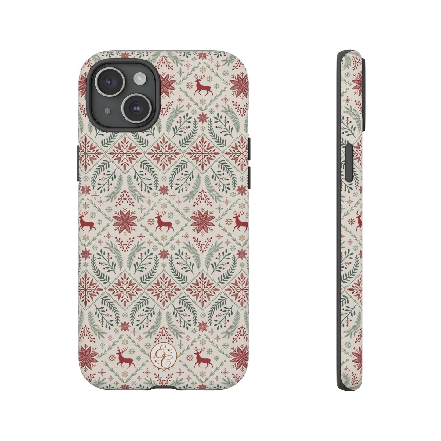 Red Reindeer Christmas Pattern Tough Phone Case