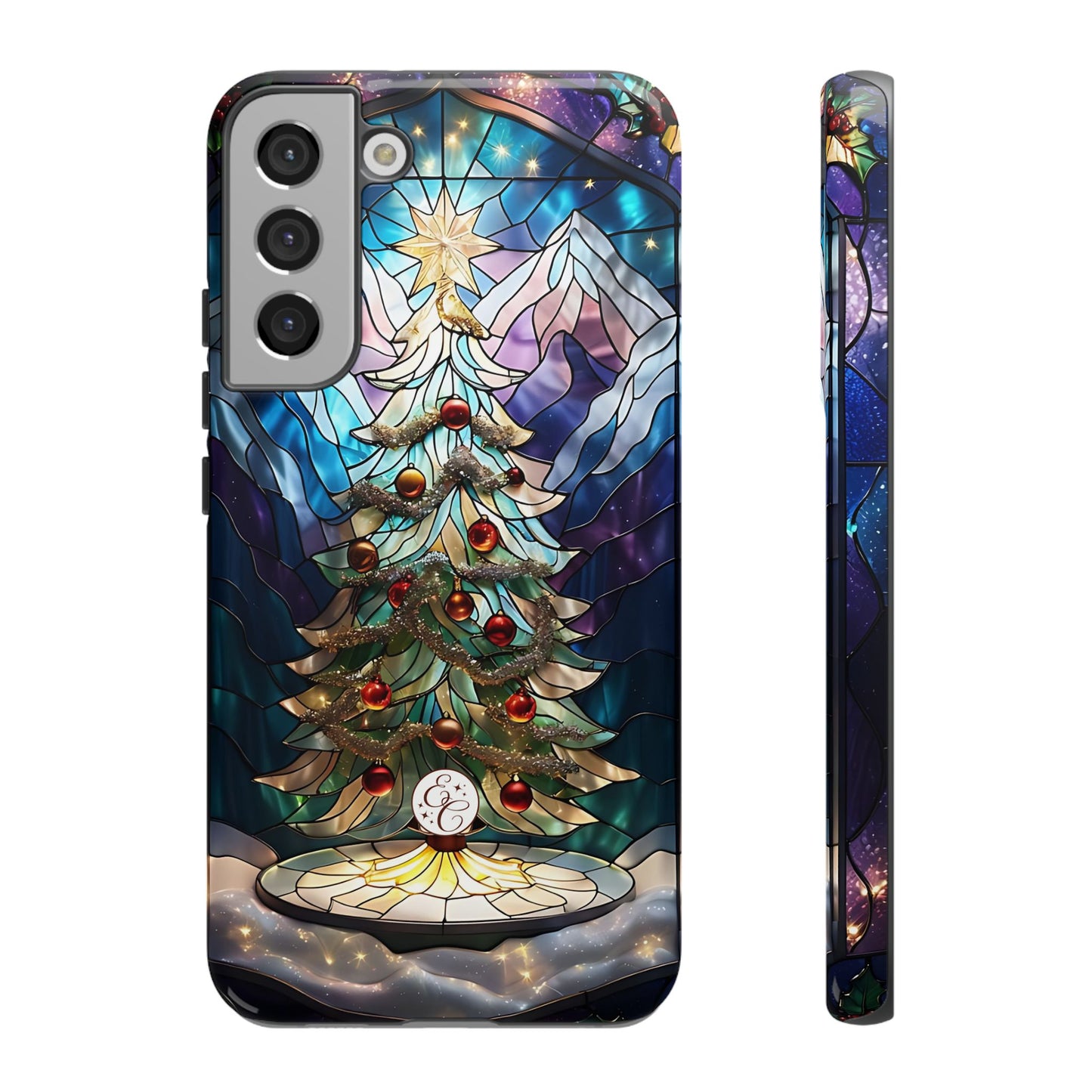 Christmas Tree Stained Glass Tough Phone Case