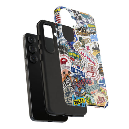 USA Travel Stickers Tough Phone Case