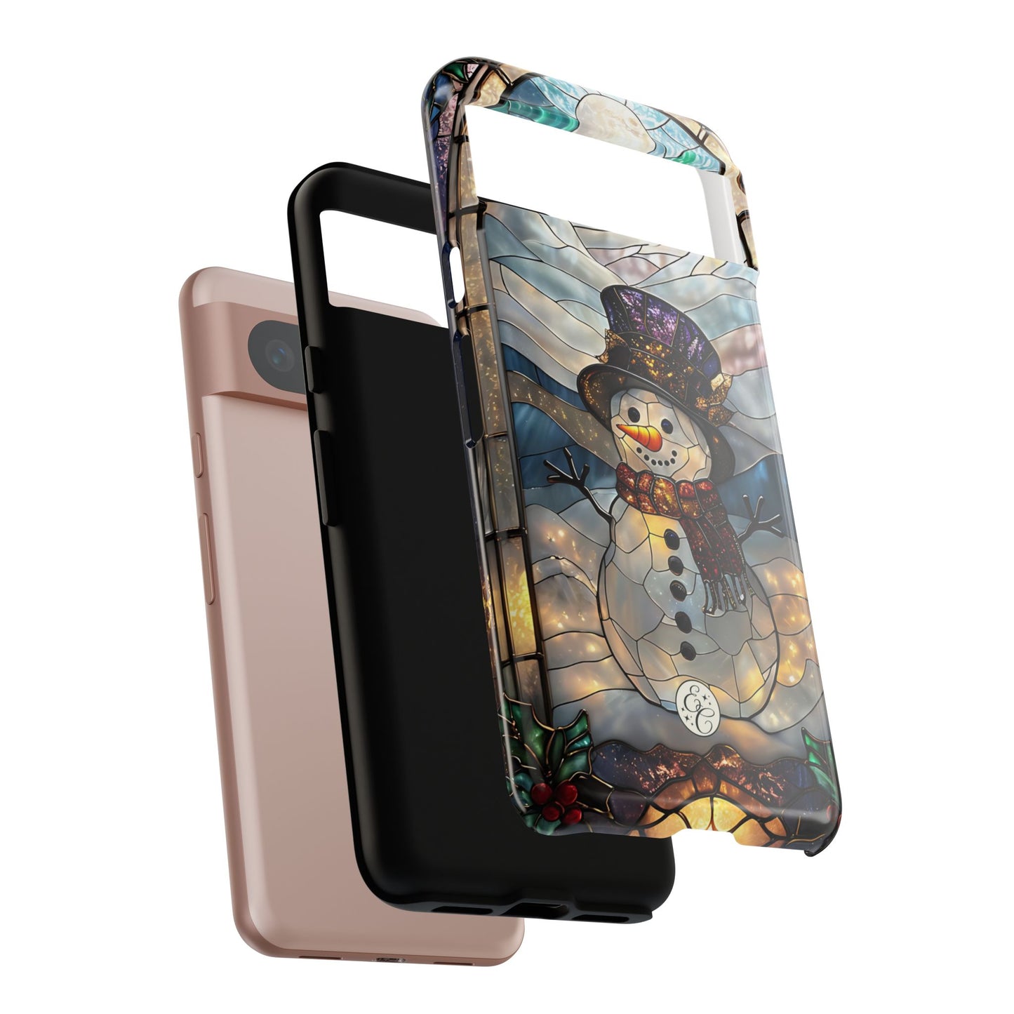 Snowman Stained Glass Tough Phone Case