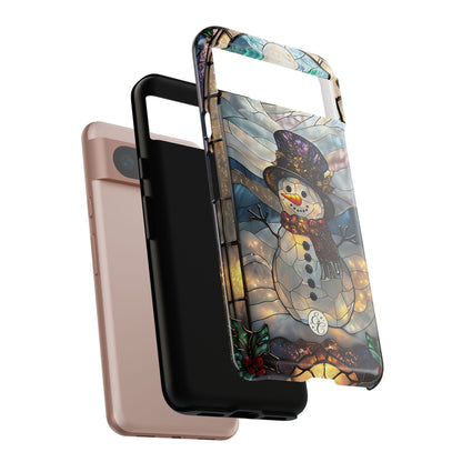 Snowman Stained Glass Tough Phone Case