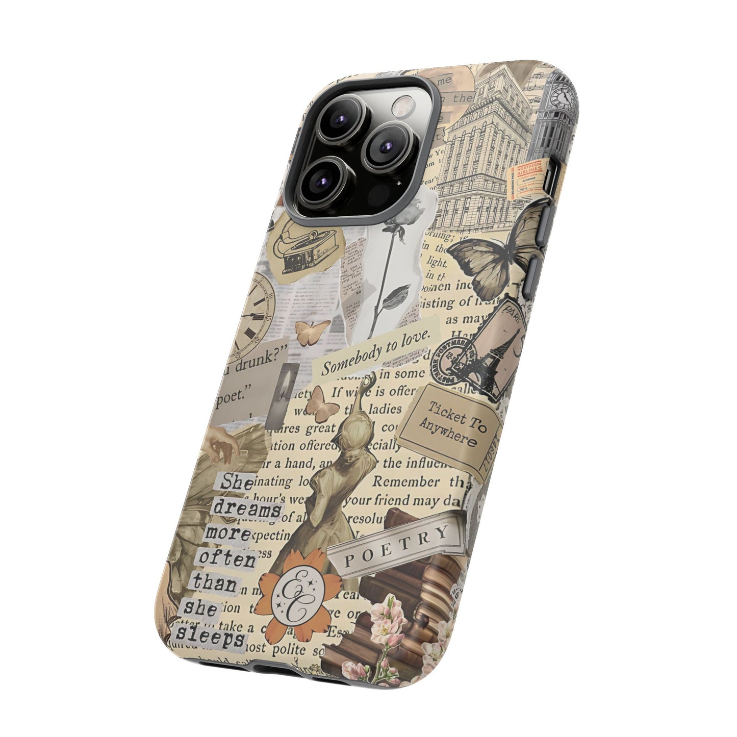 Library Romance Collage Tough Phone Cases