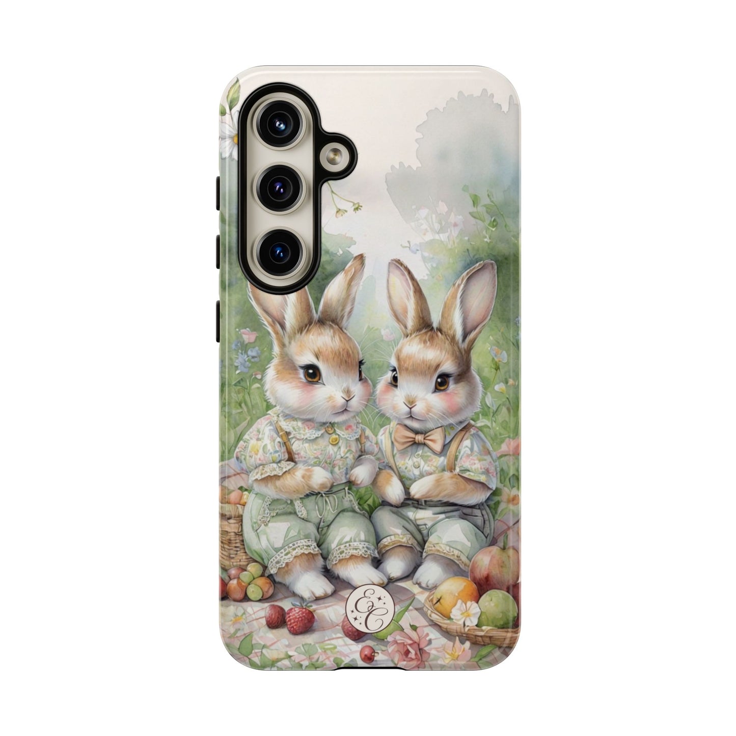 Vintage Bunny Picnic Tough Phone Case