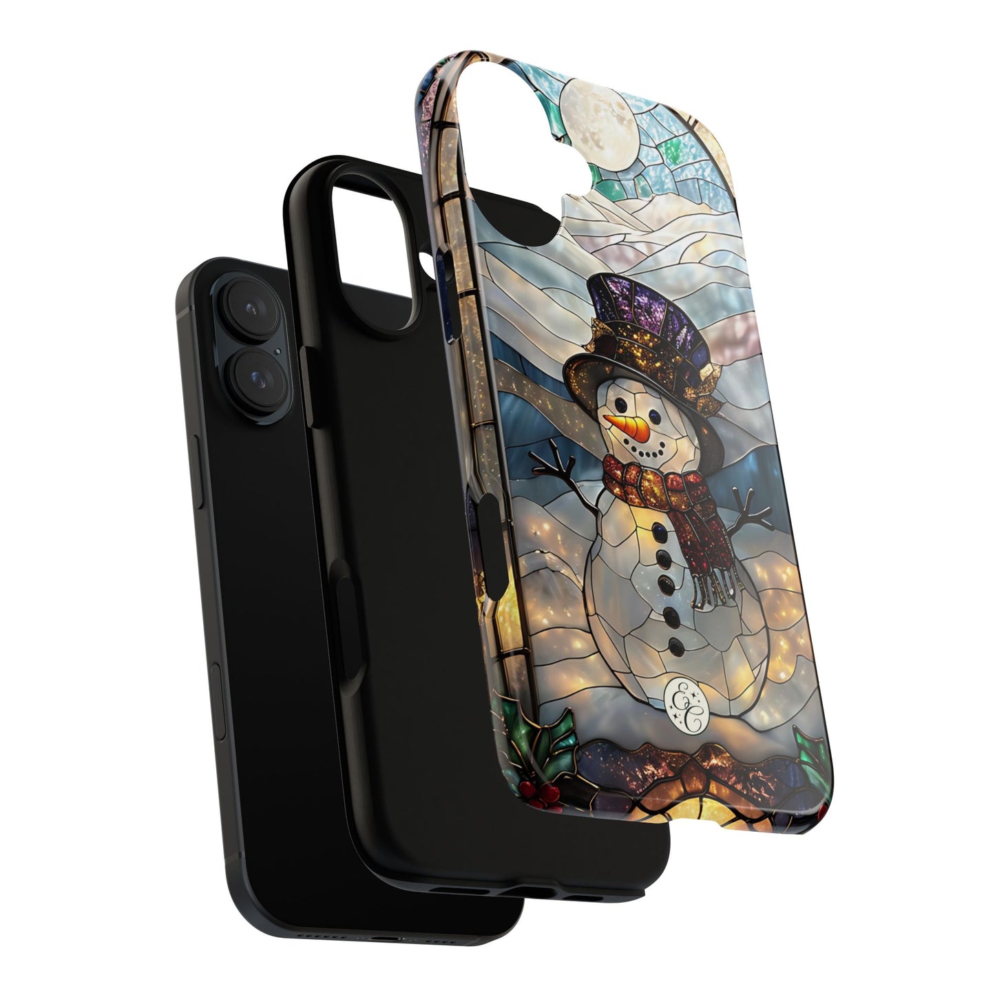 Snowman Stained Glass Tough Phone Case