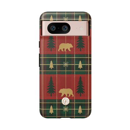 Christmas Bear Plaid Tough Phone Case