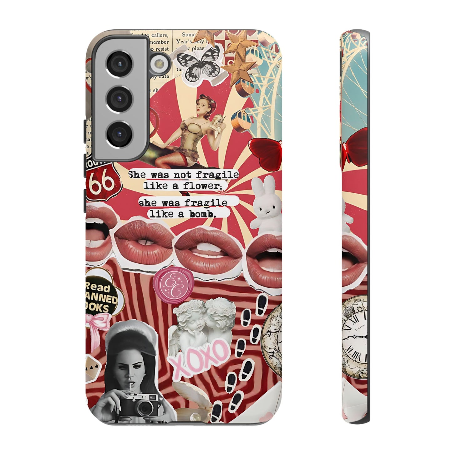 Feminine Aesthetic Retro Collage Tough Phone Case