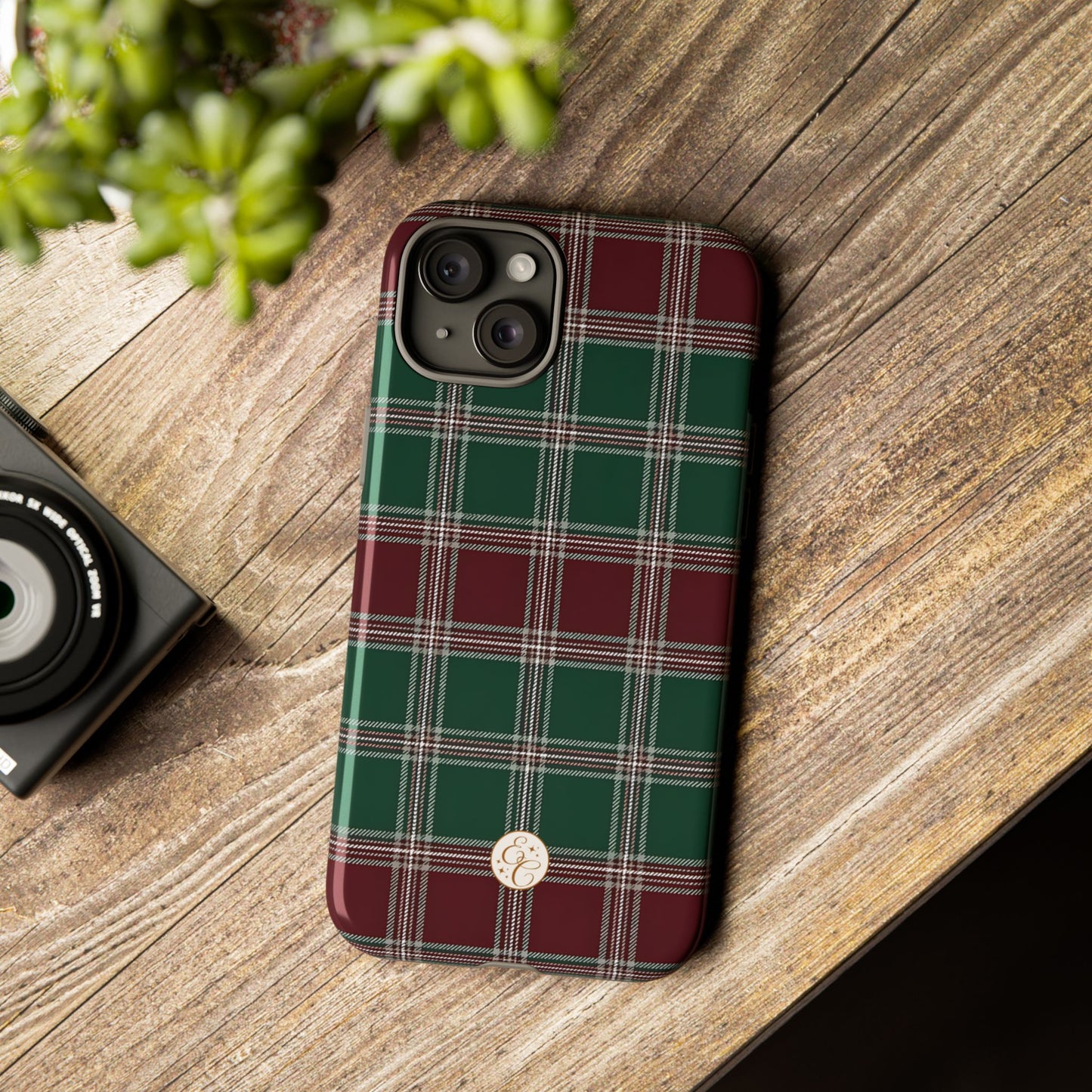 Green & Burgundy Plaid Tough Phone Case