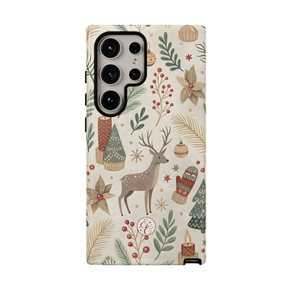 Rustic Christmas Reindeer Tough Phone Case