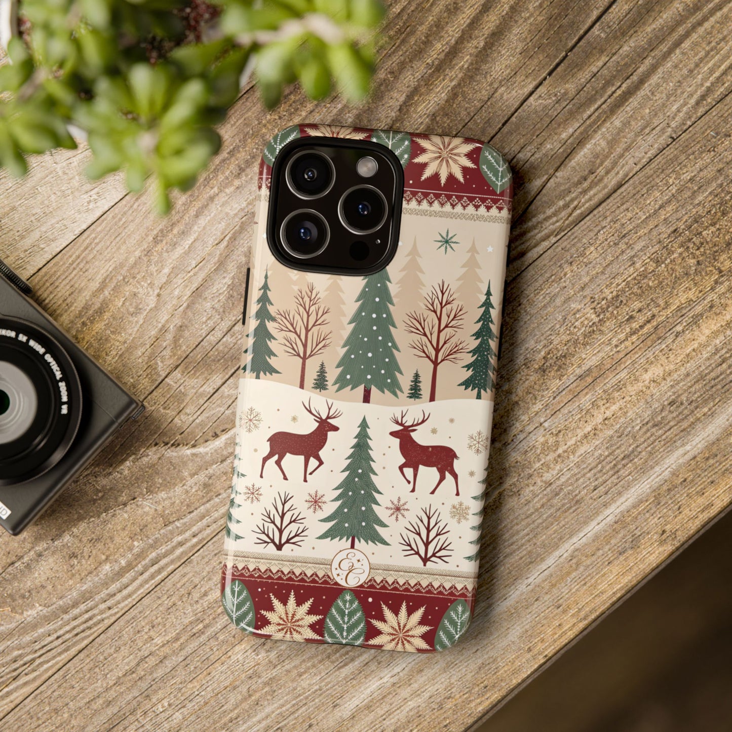 Vintage Christmas Reindeer Tough Phone Case