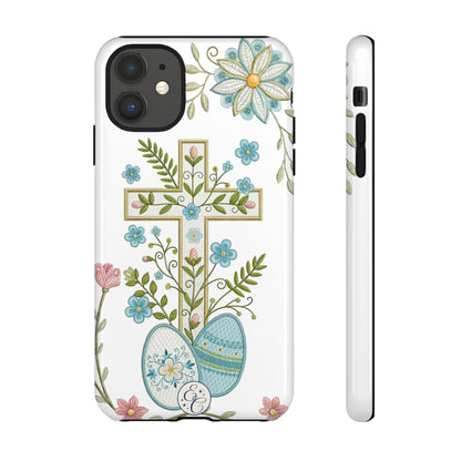 Vintage Easter Floral Cross Tough Phone Case