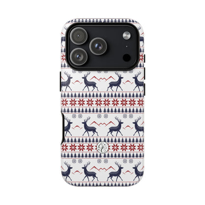 Christmas Reindeer Pattern Tough Phone Case