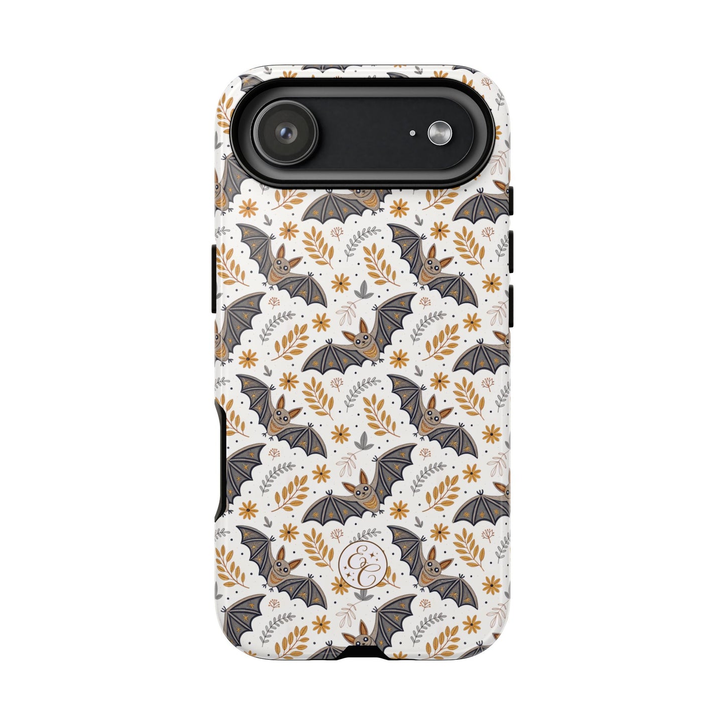 Boho Halloween Bat Pattern Tough Phone Case