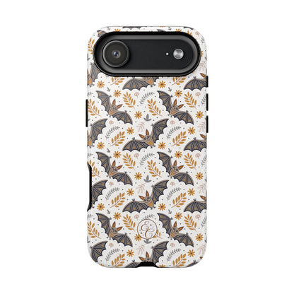 Boho Halloween Bat Pattern Tough Phone Case