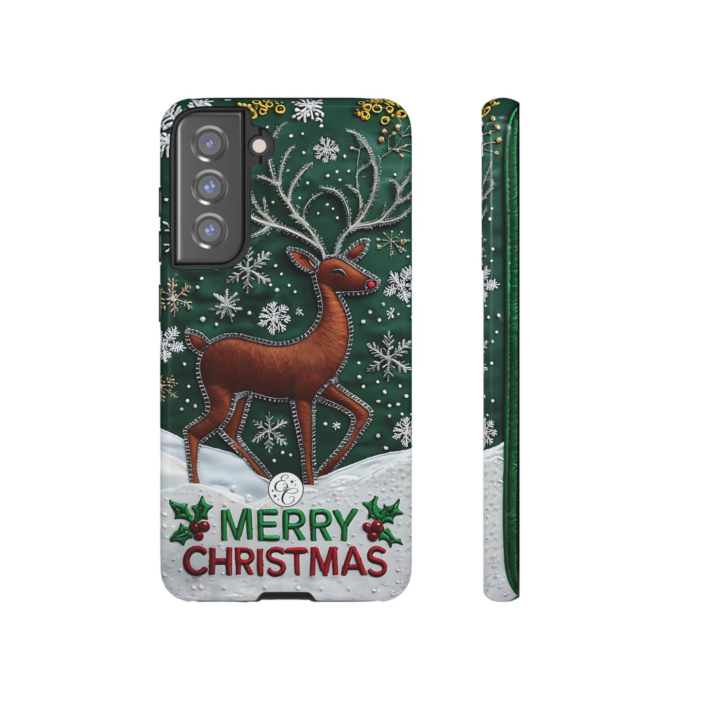 Merry Christmas Reindeer Tough Phone Case