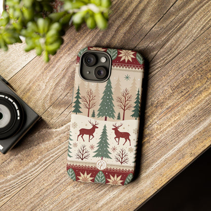 Vintage Christmas Reindeer Tough Phone Case