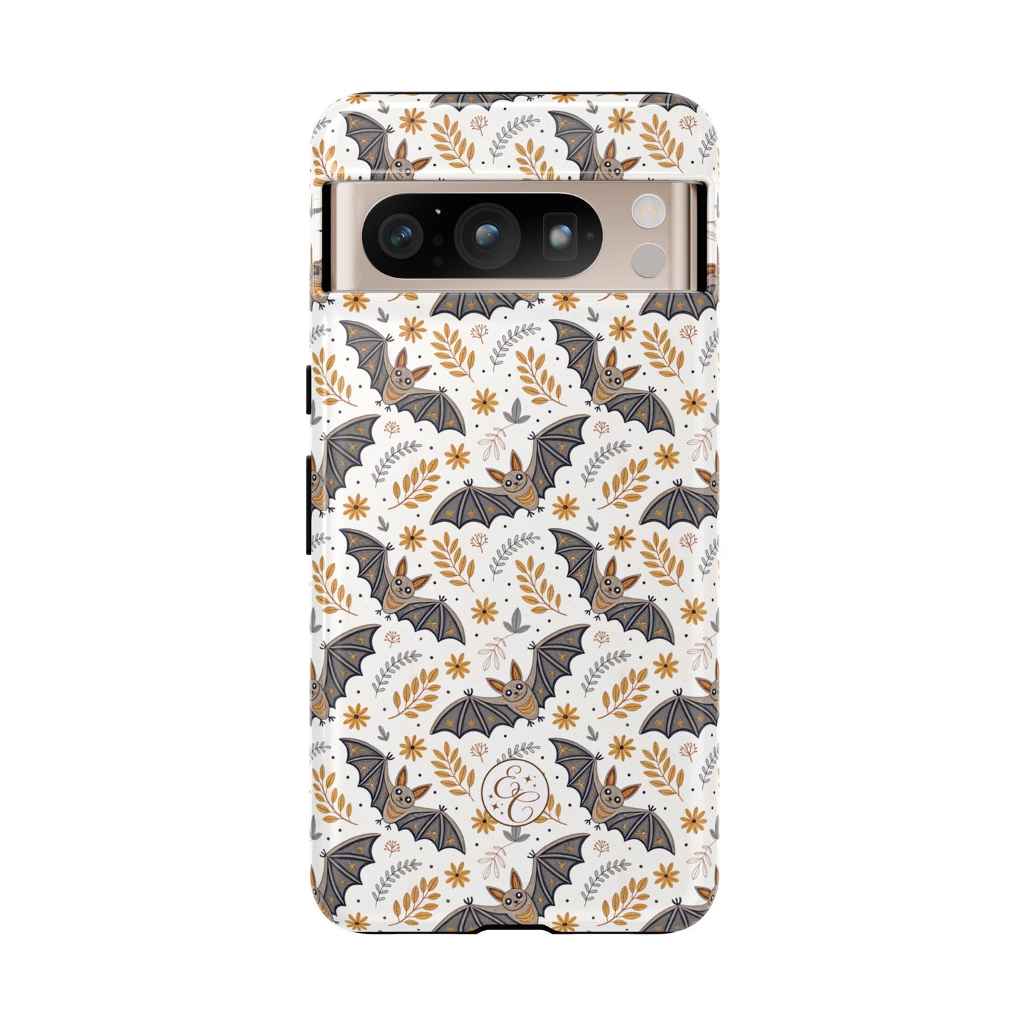 Boho Halloween Bat Pattern Tough Phone Case