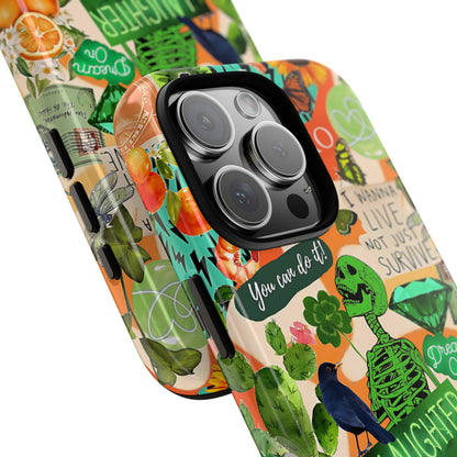 Green and Orange Collage Tough Phone Case