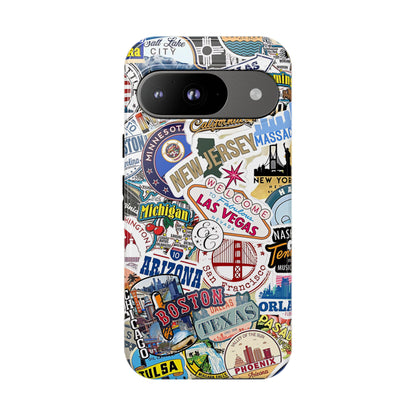USA Travel Stickers Tough Phone Case