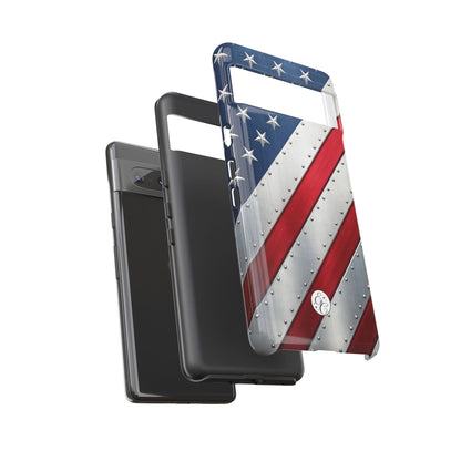 Metallic American Flag Tough Phone Case