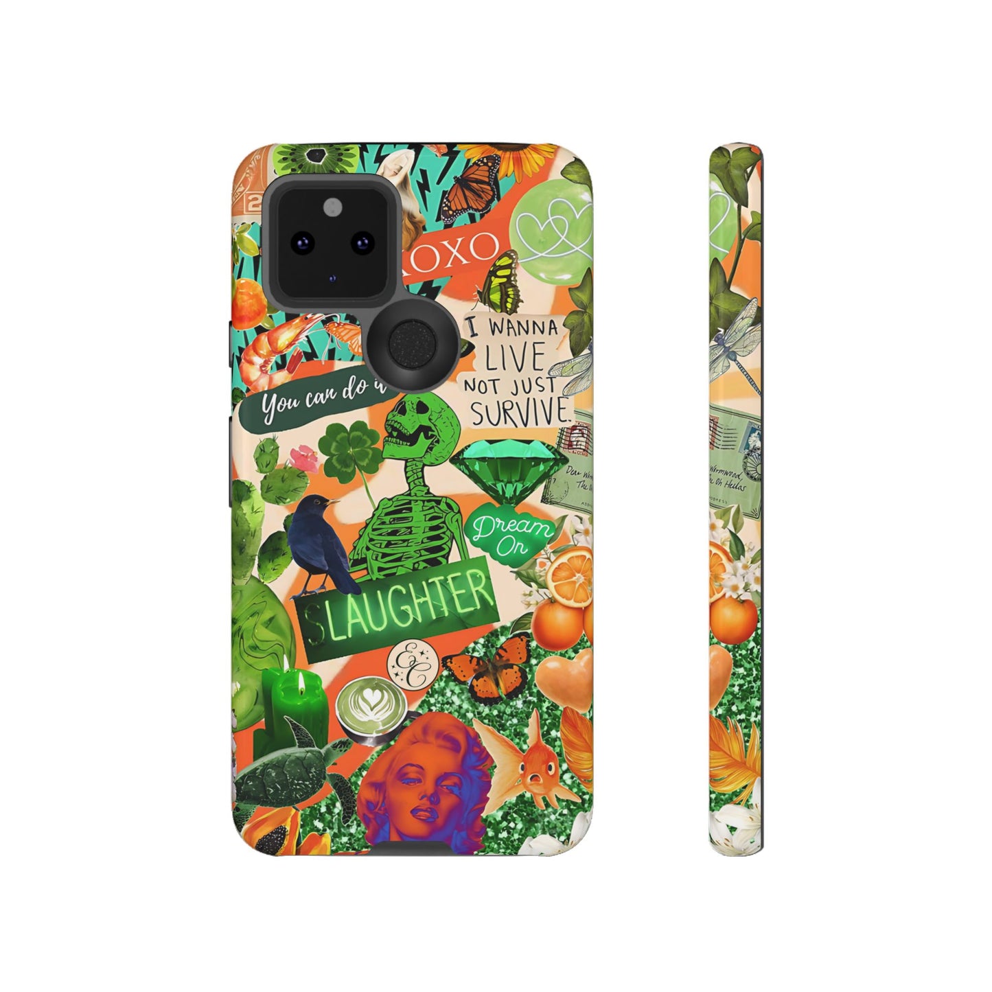 Green and Orange Collage Tough Phone Case