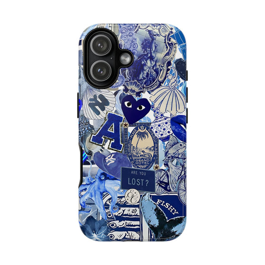 Blue Collage Tough Phone Case