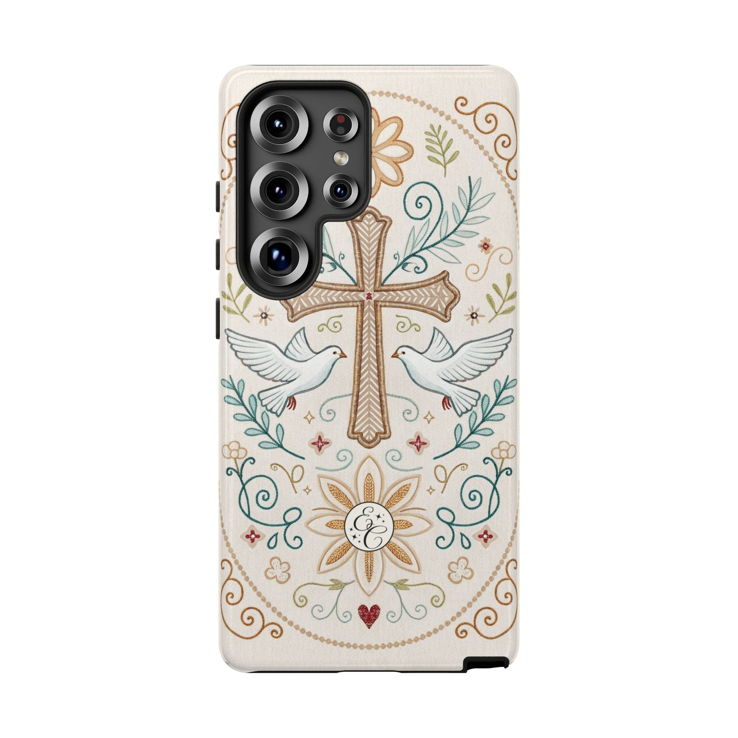 Christian Cross and Doves Tough Phone Case