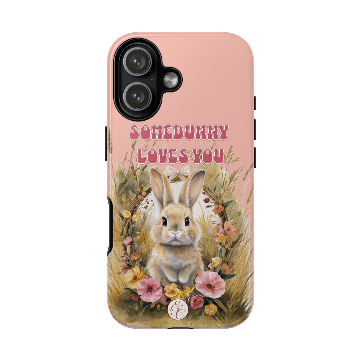 Somebunny Loves You Tough Phone Case - Peach