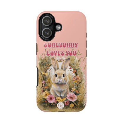 Somebunny Loves You Tough Phone Case - Peach