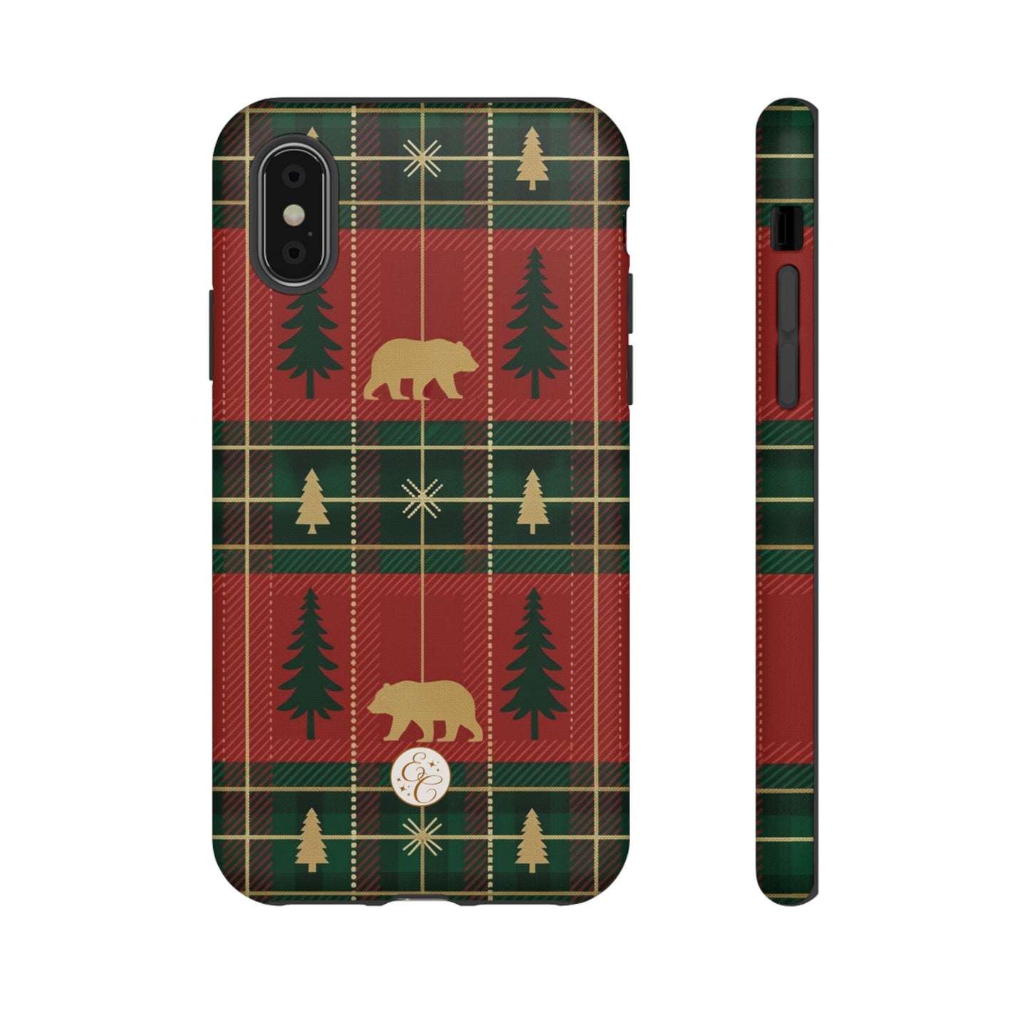 Christmas Bear Plaid Tough Phone Case