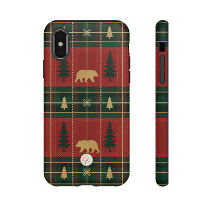 Christmas Bear Plaid Tough Phone Case