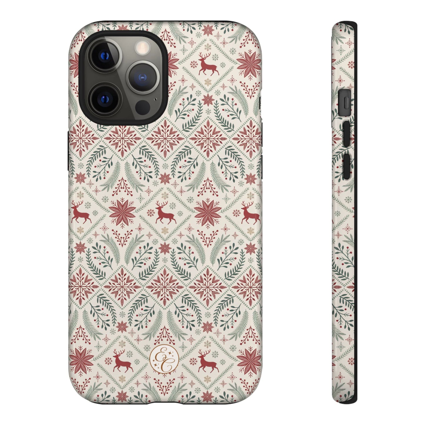 Red Reindeer Christmas Pattern Tough Phone Case